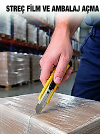 5’li Metal Falçata Seti Profesyonel Maket Bıçağı Kesici Falçata Sarı Ergonomik Saplı
