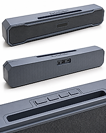 Uzun Yatay Tasarımlı USB ve Hafıza Kartı Destekli Şarjlı Masaüstü Bluetooth Hoparlör