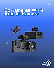 Gelişmiş G-Sensörlü Üçlü Araç Kamerası – 5” LCD Ekran ve Hareket Algılama