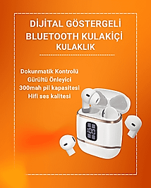 Çift Kulaklıklı Bluetooth Kulaklık – 4 Adet, ANC-ENC, Şarj Kutulu, Dijital Göstergeli