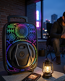 8 İnç Işıklı Karaoke Hoparlör USB AUX FM Destekli UCZZZLF3880HOPARLÖR-4