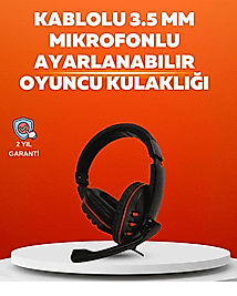 Stereo Kırmızı Gaming Kulaklığı Yumuşak Pedli Mikrofonlu