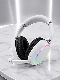 Over-Ear Bluetooth Kulaklık RGB Işıklı Type-C Şarjlı UCZZMAX17BEYAZ-3