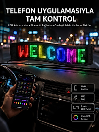 Matrix Led Cama Yapışan Telefon Kontrollü Panel Dijital Ekran Kumandalı