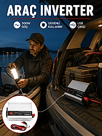 500W Araç İnverter Aküden Priz Dönüştürücü
