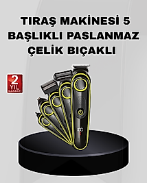 5’i 1 Arada Şarjlı Erkek Bakım Seti LED Göstergeli ve Suya Dayanıklı