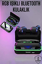 Powerbank Özellikli Kablosuz Bluetooth Kulaklık RGB Işıklı