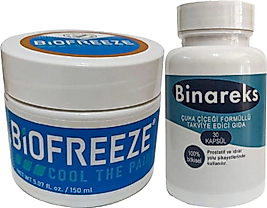 BİOFREEZE 150  ML  SIRT MASAJ KREMİ + BİNAREKS ERKEKLERE 30 LU  ÇUHA ÇİÇEĞİ KAPS