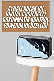 Powerbankli Bluetooth Kulaklık Yüksek Ses Aynalı Çift Dijital Gösterge Ekranı