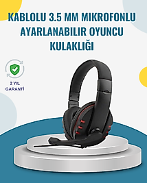 Kırmızı Kulaklık Stereo Mikrofonlu Dayanıklı Örgü Kablolu