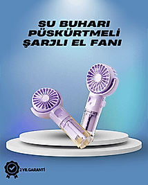 Su Sisi Püskürtmeli Taşınabilir El Fanı – Çocuk ve Öğrencilere Uygun, Kamp ve Seyahat İçin