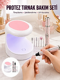 20.000 RPM Tırnak Matkabı + Mini LED Oje Kurutma Cihazı Seti Yeni Nesil