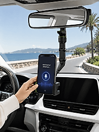 Araç İçi Telefon Standı Dikiz Aynasına Takılan Ayarlanabilir Telefon Tutucu