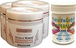 THREE BRAND 100 ML ARNAVUT AKLIK KREMİ 3 ADET + FOOT CARE CREAM COOLİNG PEPPERMİNT 50ML AYAK BAKIM KREMİ NANE FERAHLIĞI VE KOKUSU 1 ADET