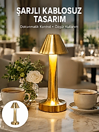 Şarjlı Masa Lambası 3 Işık Modu Kademesiz Karartma Metal Gövde Yeni Nesil