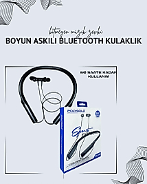 Polygold PG-100 Boyun Askılı Kablosuz Kulaklık – 200 Saat Bekleme Süresi, Stereo Ses, Mikrofonlu