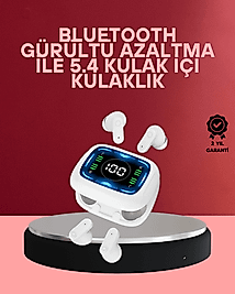 LED Ekranlı Şarj Kutulu Kablosuz Kulaklık Net Arama Özellikli