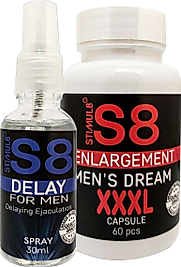 STIMUL8 (S8) ERKEKIERE ÖZEL DELAY30 MLSPREY + ÖZEL XXXLŞEKİLLENDİRME 60 LI CAPS EN BOY EBAT