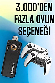 8K Android TV Gme Stick Video Oyun Konsolu Aile Retro 35000 Oyunlu Çift Kollu