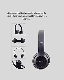 Kablosuz Bluetooth Kulaklık – TF Kart, AUX, Mikrofonlu, Suya Dayanıklı, 10m Menzil