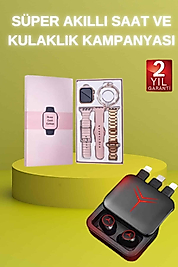 Powerbank Özellikli Bluetooth Kulaklık ve Nabız Ölçer Akıllı Saat Bileklik Hediyeli