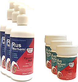 HİNTOHU TÜY DÖKÜCÜ AZALTICI RUS MERHEMİ 250 ML 3 ADET+GENİTAL BÖLGE MERHEMİ 50 ML 3 ADET