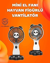 Kompakt Tasarımlı USB Şarjlı Mini Fan – Hayvan Figürlü Vantilatör
