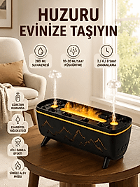 LED Nemlendirici Jöle Damla ve Alev Efekti 280 ml UCZZPDPGV72SİYAH-5