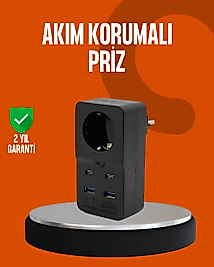 Akım Korumalı Priz 4 USB Type C Destekli Yüksek Isı Dayanımlı