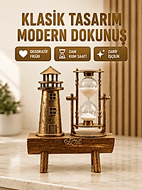 Deniz Feneri Şeklinde El Yapımı Kum Saati – Ev ve Ofis İçin Zarif Süs Yeni Nesil