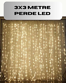 3x3 Perde LED Işık Şelale Model Özel Gün Dekoratif Aydınlatma