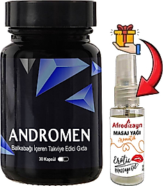 ANRDOMEN: 1 ADET ERKEKLERE ÖZEL YOĞUN BALKABAĞI EKSTRATI IÇEREN 30 LU FORMÜL + 30 ML AFRODİZAYN MASAJ YAĞI