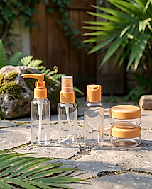 5 Parça Taşınabilir Seyahat Banyo Seti 30 ml Şeffaf Şişe Takımı