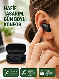 Telefon Şarj Destekli 1800 mAh A10s TWS Kablosuz Kulak İçi Kulaklık Yeni Nesil