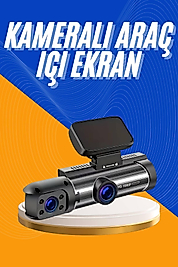 Araç Kamerası Black Box Çift Kameralı Ekranlı Full HD Sürüş Kamerası