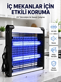 30 m² Etki Alanlı Mavi Işıklı Sinek Öldürücü Cihaz