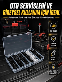 Araç Kapı Döşemesi ve Tampon Klipsi Seti Universal Plastik Sabitleme Klipsi 100 Parça