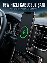 Manyetik Kablosuz Araç Şarj Cihazı 15W MagSafe Araç İçi Telefon Tutucu