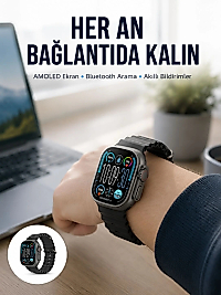 AMOLED Akıllı Saat 49mm Bluetooth Arama Spor ve Sağlık Yeni Nesil