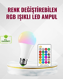 RGB Uzaktan Kumandalı LED Ampul 16 Renk Dekoratif Aydınlatma