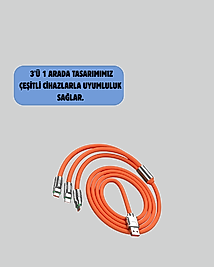 3'ü 1 USB Şarj Kablosu 120W Hızlı Şarj Model: XUCZZZS219ŞARJKABLOSUUUUUU-4