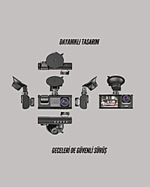 TA-01 1080P Ön 720P Arka ve İç Kamera Sistemli DVR