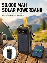 Güneş Enerjili Powerbank Dijital Göstergeli Taşınabilir Güç Kaynağı Yeni Nesil