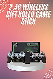 4k Game Stick Oyun Konsolu 2.4g Kablosuz Çift Kol Nostaljik Oyunlar