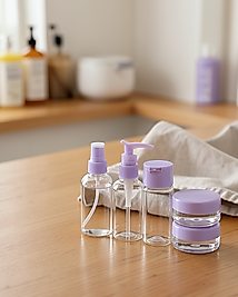 5 Parça Seyahat Banyo Seti 30 ml Şeffaf Taşınabilir Şişe Seti
