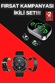 TWS Bluetooth Kulaklık ve Akıllı Saat Uyku Takibi Nabız Ölçer Uzun Pil Ömrü