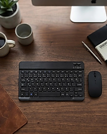 Wireless Klavye Mouse Seti Bluetooth Bağlantılı İnce Tasarım Sessiz Kullanım