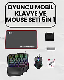 Bluetooth 5.3 Bağlantılı Mobil Oyun Dönüştürücü Set – Klavye + Mouse + Adaptör