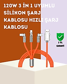 120 W Hızlı Çözüm Sunan 3'ü 1 USB Şarj Kablosu– Sağlam Gövde