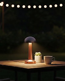 Modern Bronz Masa Lambası 3 Renk LED Dokunmatik Şarjlı Model
